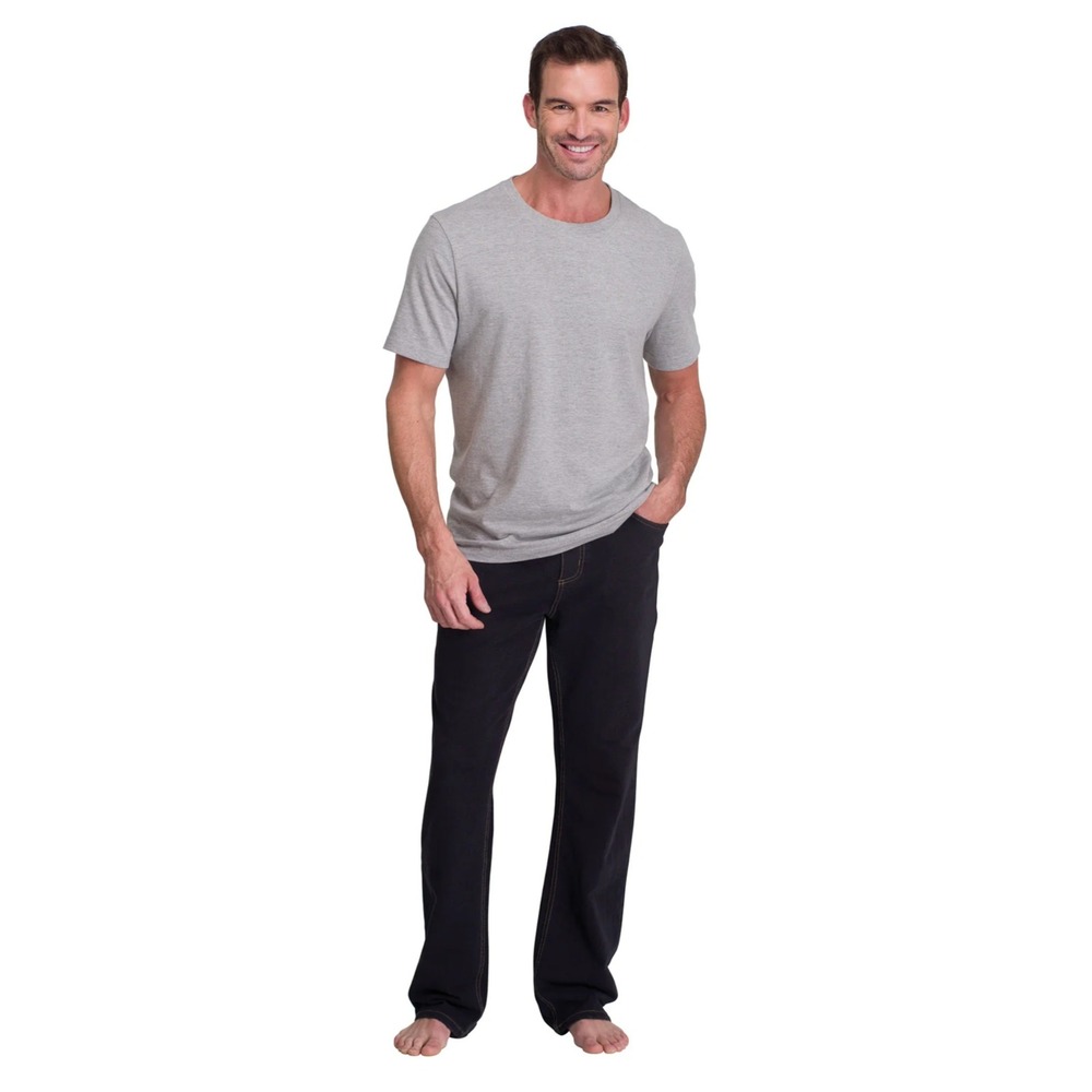 Pajama Jeans Pull On Mens XL NEW Stretch Straight Leg Black Relaxed Fit Super